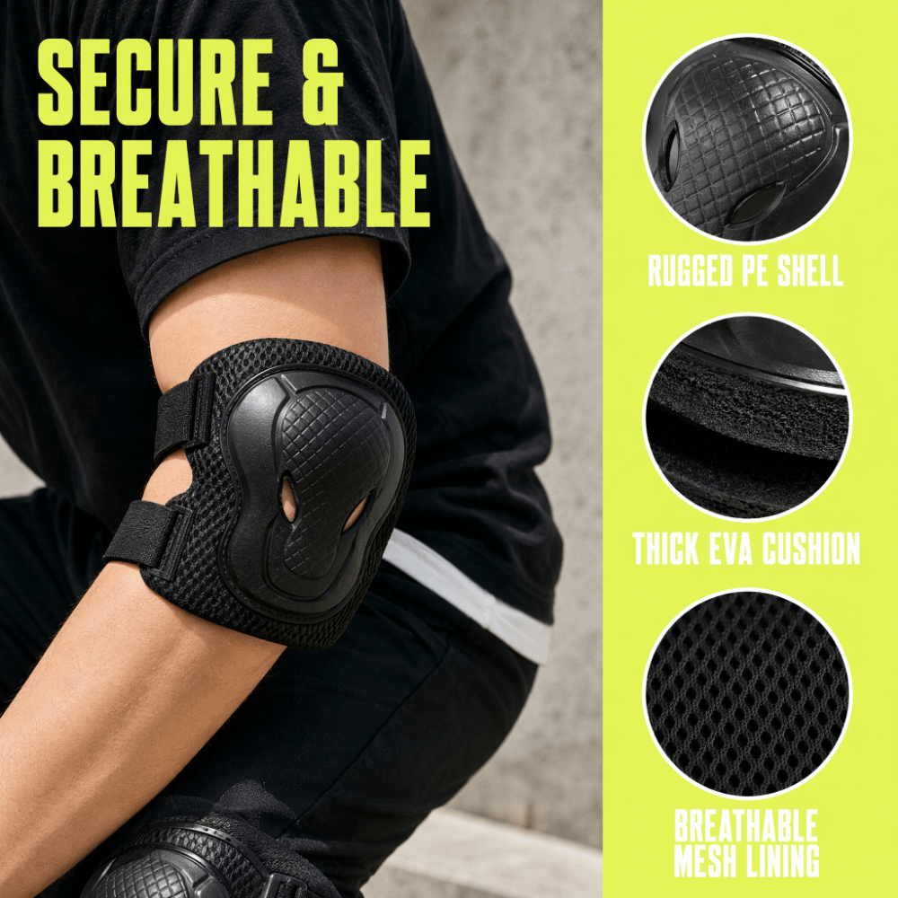 6 قطع مجموعة واقيات الركبة وال - مراجعة Mountain Biking Elbow Pads وسعره